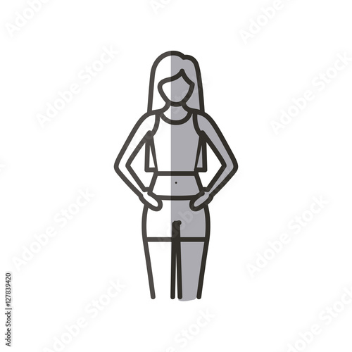 Avatar girl icon. Healthy lifestyle fitness and sport theme. Isolated design. Vector illustration