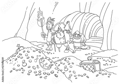 treasure cave coloring page