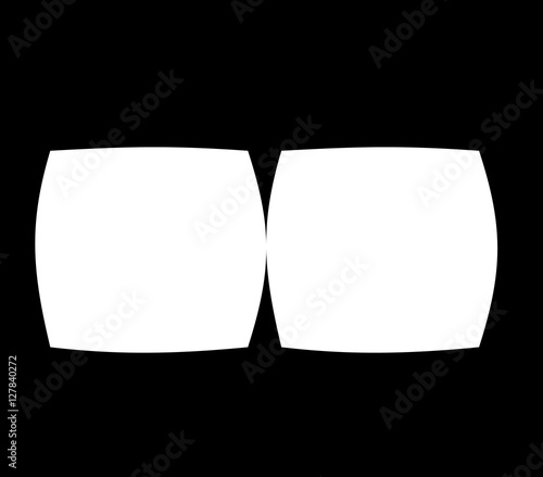 Virtual reality glasses screen vector frame template.