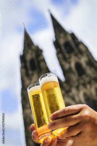 Two glasses of Koelsch beer