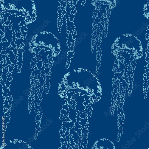 Seamless jellyfish pattern.