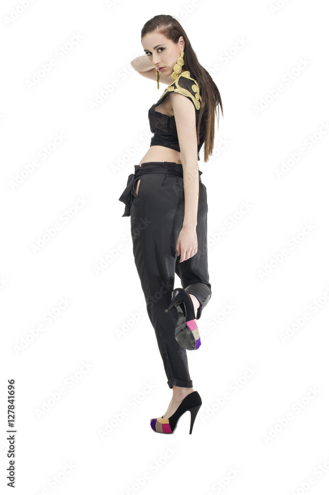 beautiful young fashon model posing at studio beautiful young fashon model posing at studio