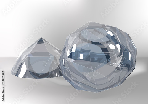 Cut of gemstones. rose cut