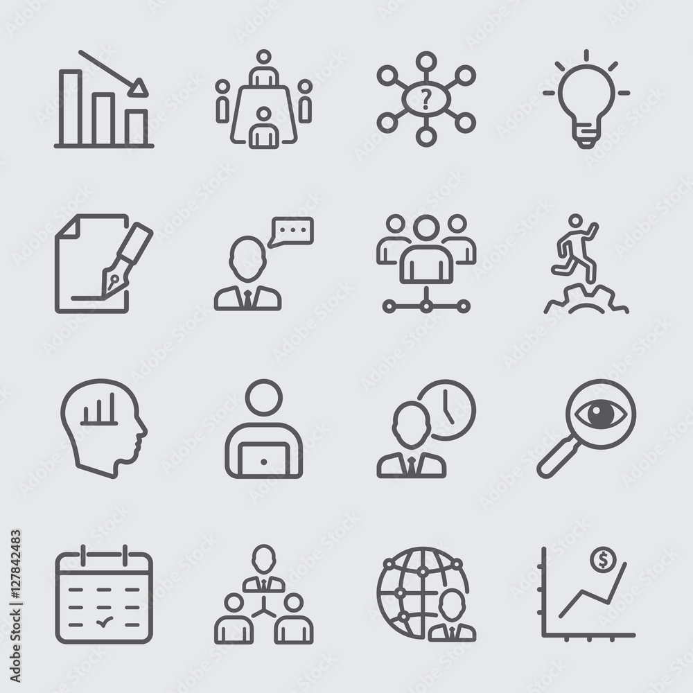 Management workflow line icon