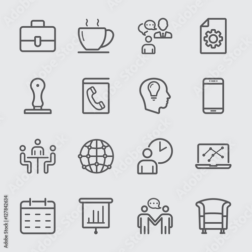 Business office line icon