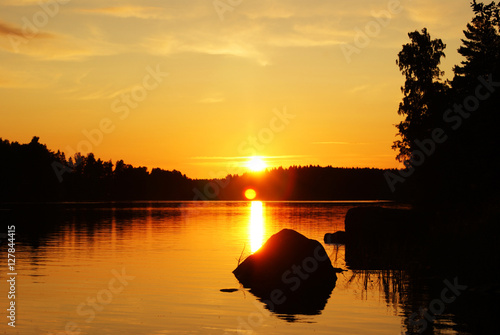 sunset on the lake photo