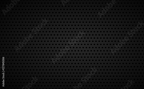 Perforated black metallic background, abstract wallpaper, vector illustration