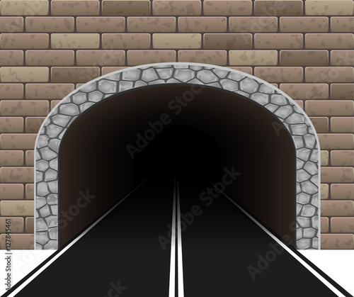 automobile tunnel vector illustration