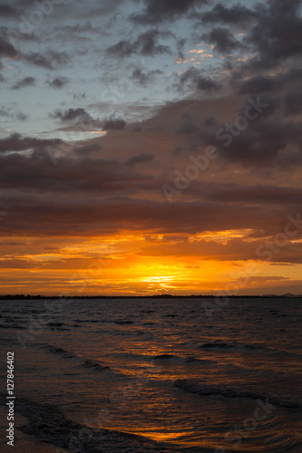 Sunset on the ocean beach