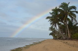 Rainbow over the ocean in Fiji