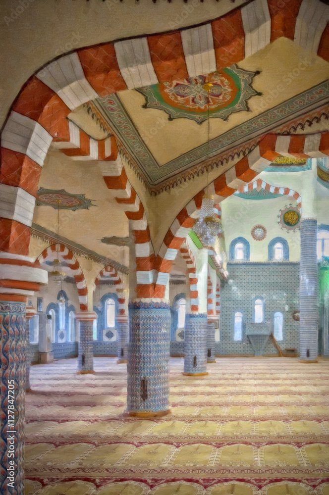 Side Fatith Mosque Digital Painting