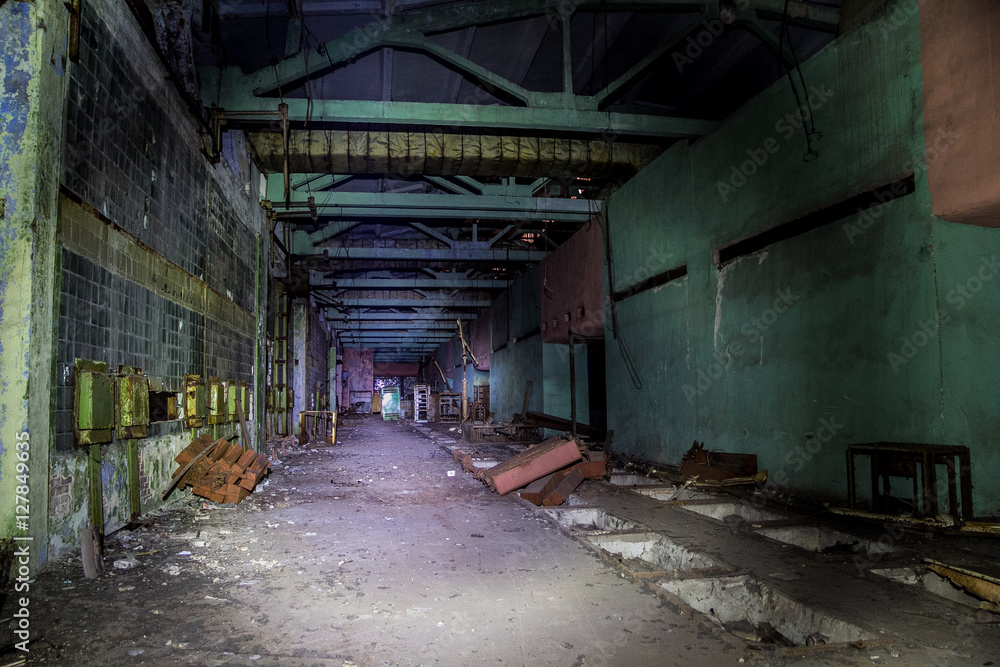 Abandoned ruins of Voronezh factory of radio components