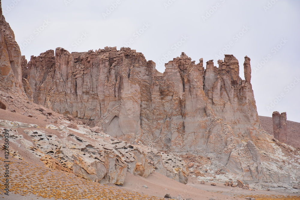 Landscape of rocky mountain at Atacama desert Chil
