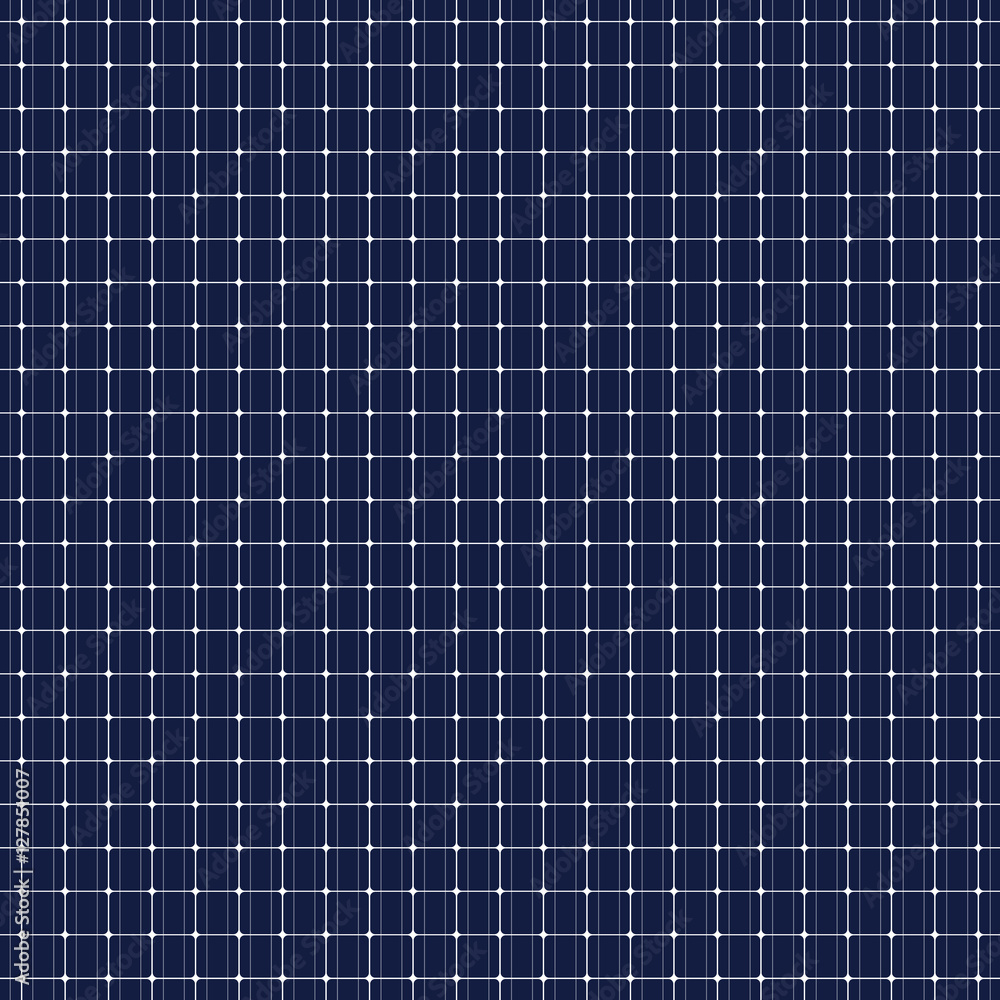 Solar panel seamless pattern. Power from the sun. Dark blue background. Environmental engineering. Save the planet. Vector illustration. Solar panel seamless pattern. Power from the sun. Dark blue background. Environmental engineering. Save the planet. Vector illustration.