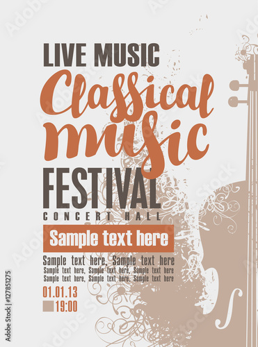 poster for a concert of classical music with violin