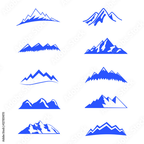 Mountain vector set icons