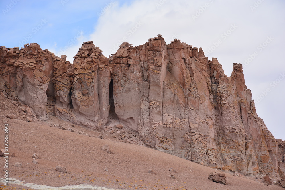 Landscape of rocky mountain at Atacama desert Chil