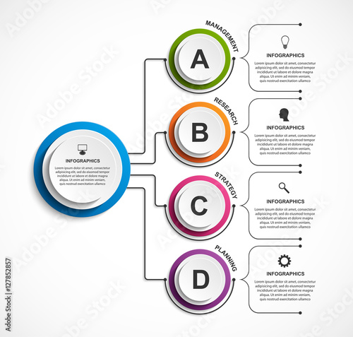 Infographic design organization chart template.