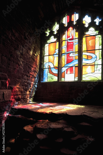 site and views goodrich castle herefordshire england uk photo