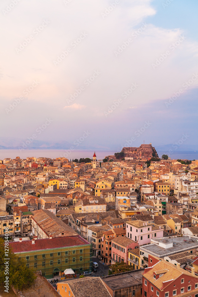 Fototapeta premium Aerial view on Corfu city