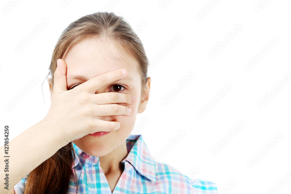 Portrait of young girl isolated on a white Portrait of young girl isolated on a white
