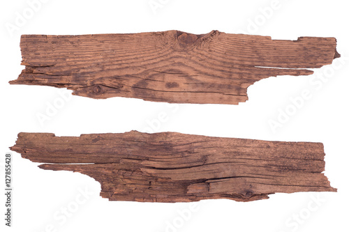 Old planks isolated on white.