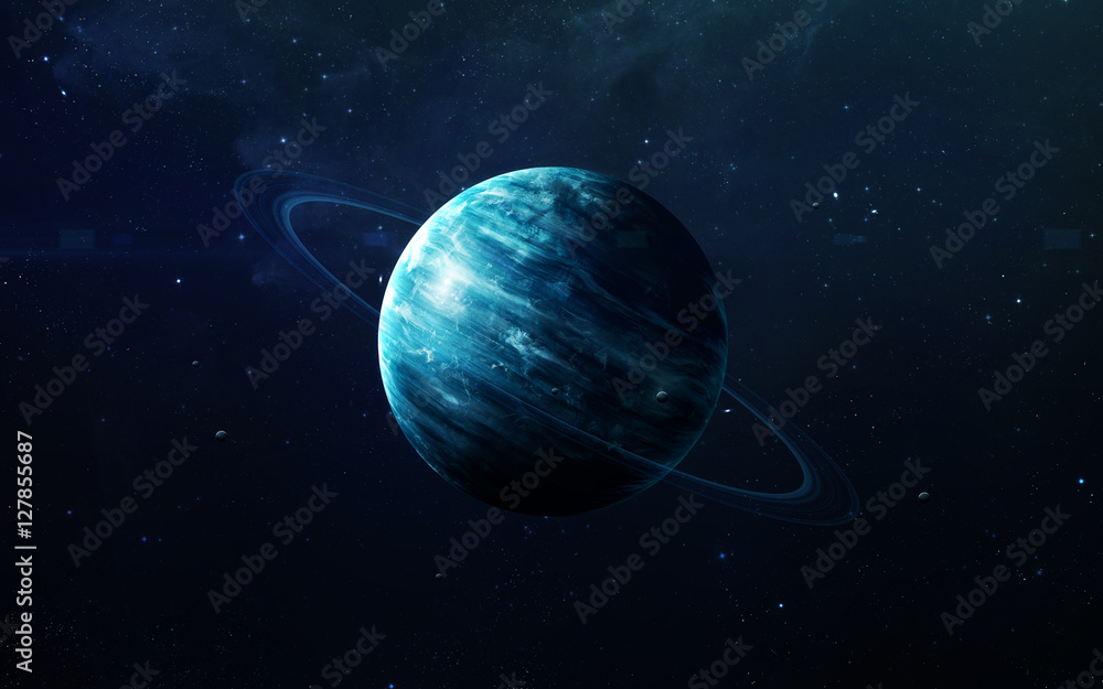 Uranus - High resolution beautiful art presents planet of the solar system. This image elements furnished by NASA - obrazy, fototapety, plakaty 