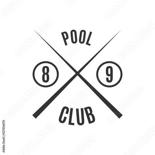 Emblem billiard club, vector illustration.