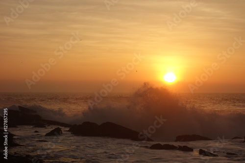 Sunset over the Pacific ocean