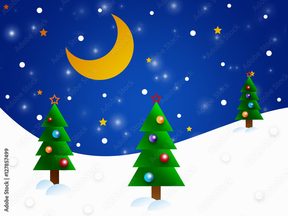 The christmas background - winter - illustration for the children