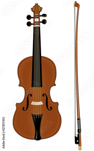 Un violon et son archet.
