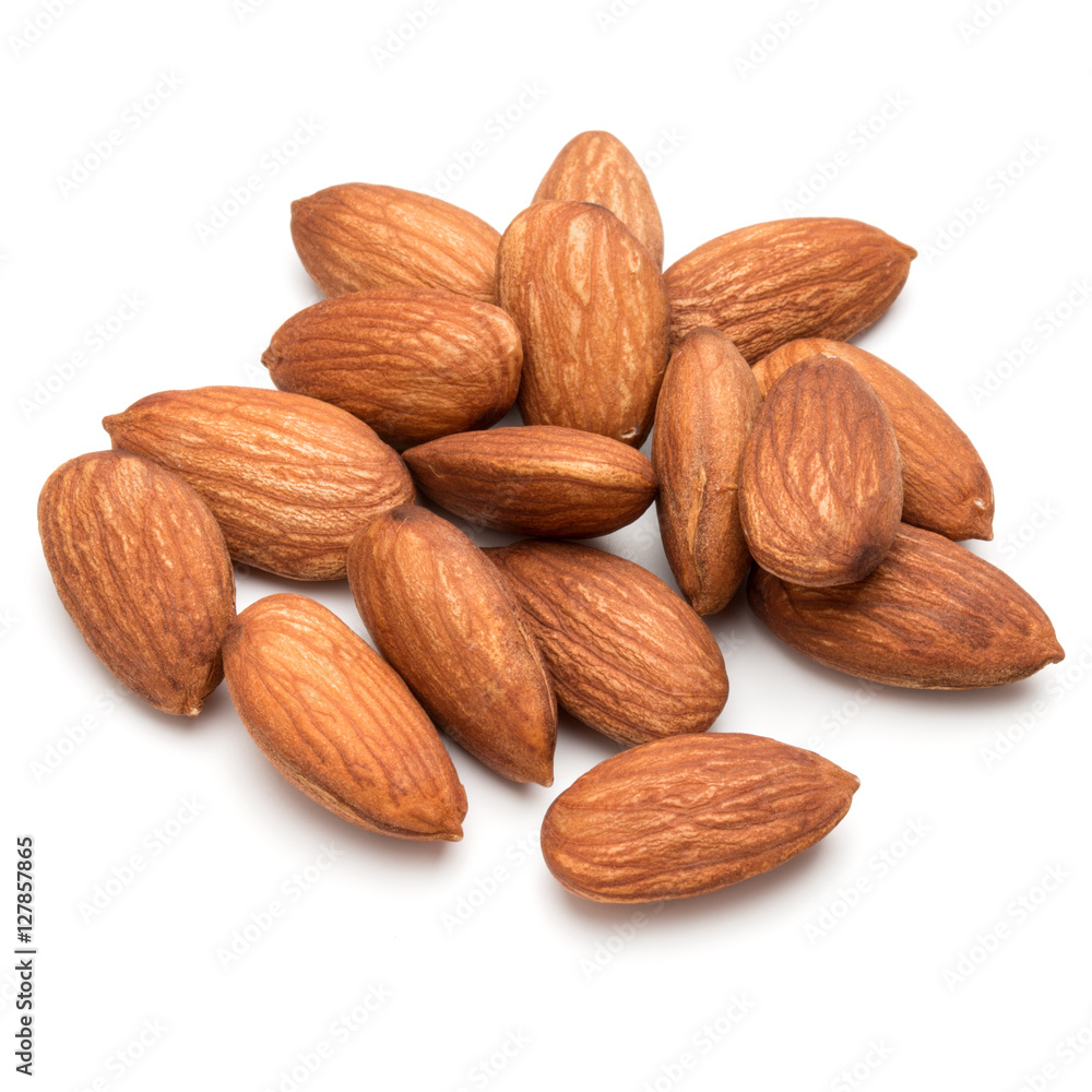 almond nuts isolated on white background close up almond nuts isolated on white background close up