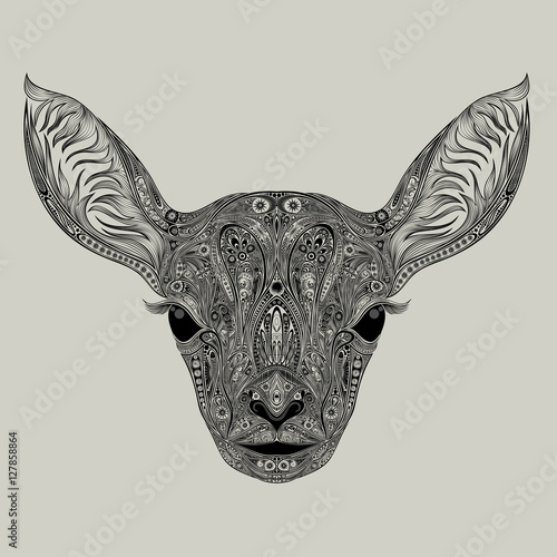 Deer. Beautiful vector animal patterns and with big eyes