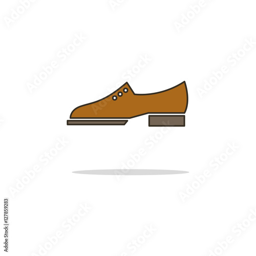 Brogue shoes color thin line icon.Vector illustration