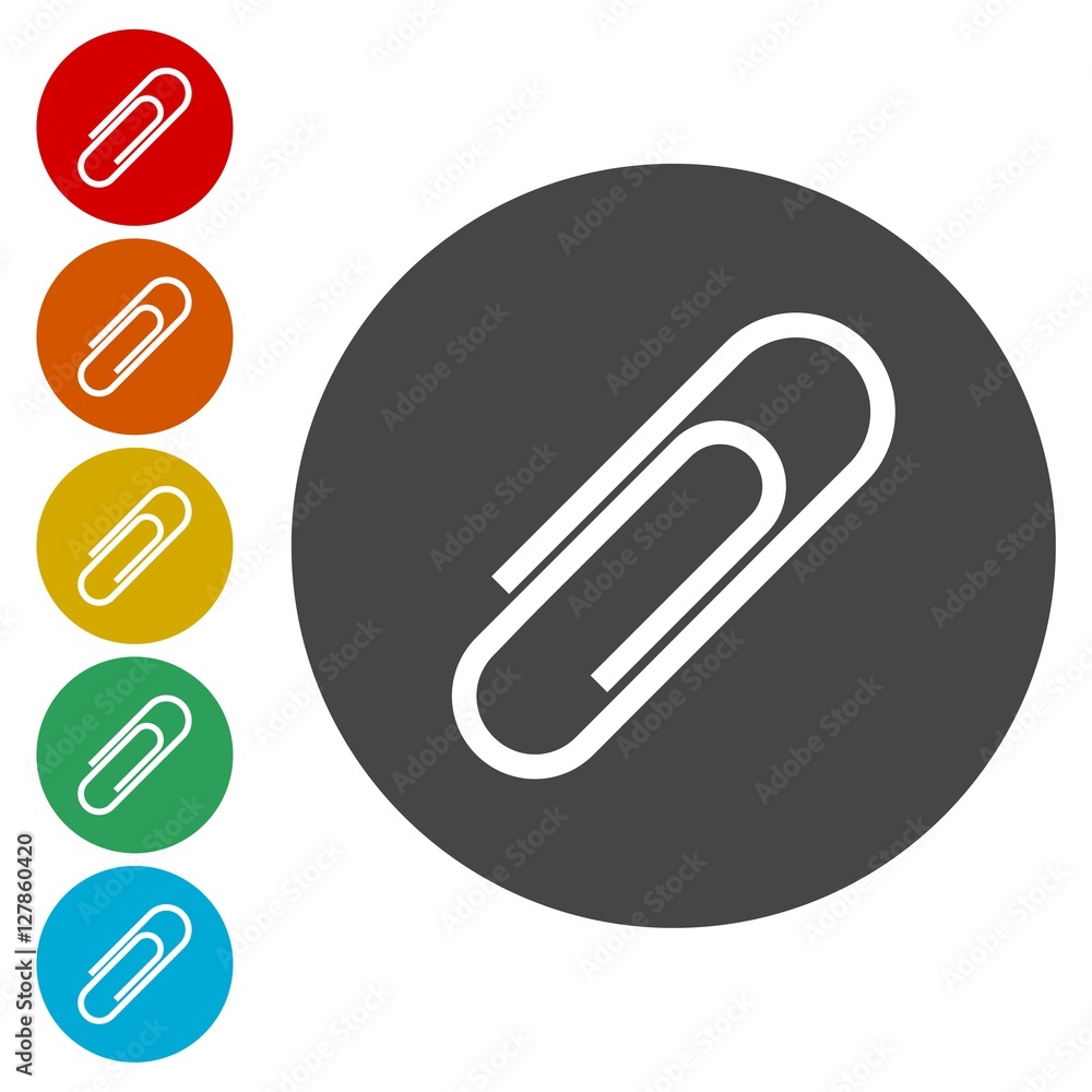 Vector paper clip icons set Vector paper clip icons set