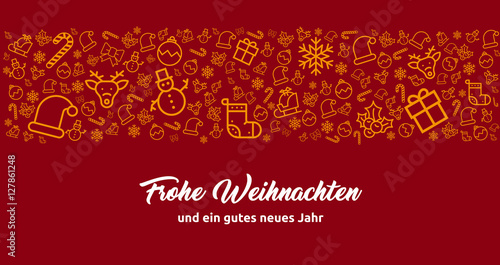 elegante Grußkarte für Weihnachte, Christmas und Neujahr: modernes Design