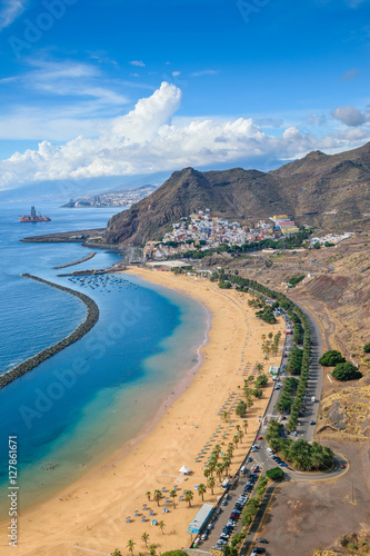 Playa de Las Teresitas, a famous beach near Santa Cruz de Tenerife in the north of Tenerife, Canary Islands, Spain © tomikk