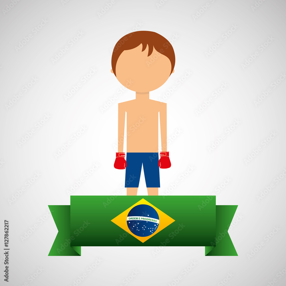 cartoon boxing player brazilian label vector illustration eps 10 cartoon boxing player brazilian label vector illustration eps 10