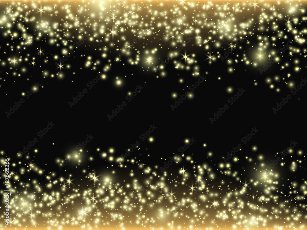 Obraz premium Gold glitter stardust background. Vector illustration