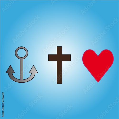 Symbols love, faith, hope