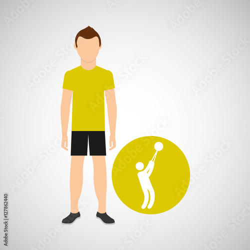 athlete man hammer throw sport graphic vector illustration eps 10