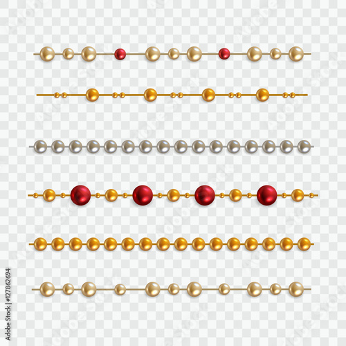 Vector set of garland beads