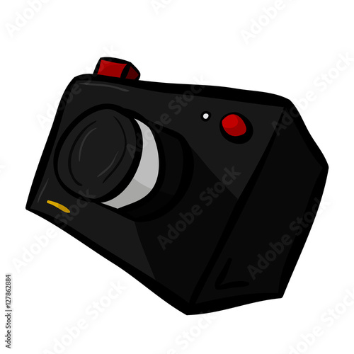 Illustration of a camera in cartoon style. Take a photo, take a