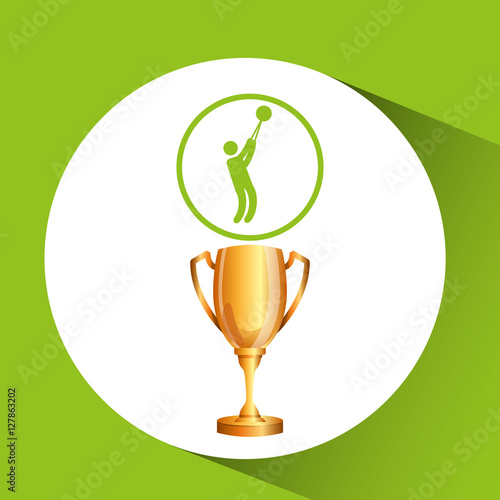 silhouette man hammer throw athlete trophy vector illustration eps 10