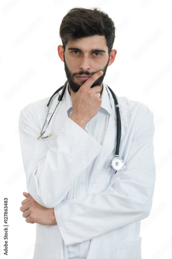 young doctor man with stethoscope looking serious young doctor man with stethoscope looking serious