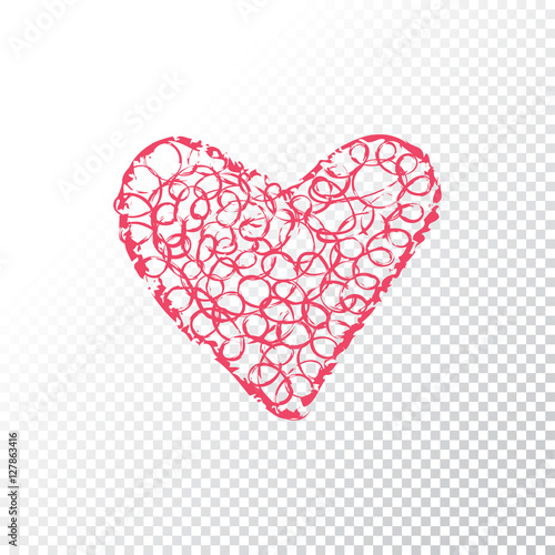 Vector abstract handdrawn doodle heart with swirl. Valentines day.