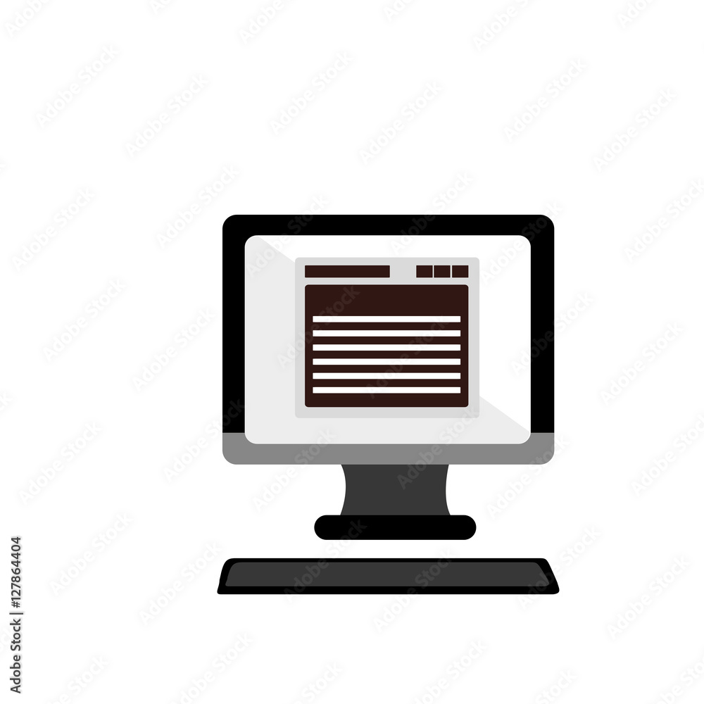 desktop computer tech icon vector illustration design desktop computer tech icon vector illustration design