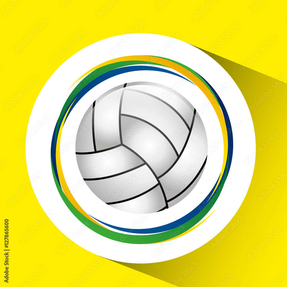 ball volleyball olympic games brazilian flag colors vector illustration eps 10