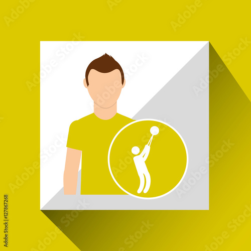 athlete man hammer throw sport graphic vector illustration eps 10