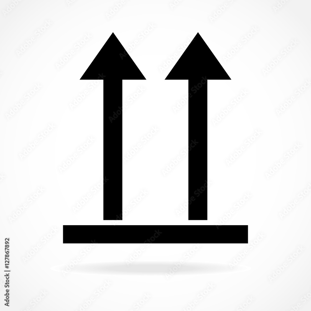 vector icon this side up packaging symbol with two arrows vector icon this side up packaging symbol with two arrows